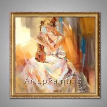 Ispanų Flamenko Šokėja tapybos latina moteris Aliejaus tapybos ant drobės aukštos Kokybės Rankų darbo dažytos Tapybos latina
