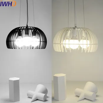 IWHD 3 Galvutės, LED Kabo lempa Mados Restoranas Sieniniai šviestuvai Namų Apšvietimo Armatūra Valgomasis Lampen Balta Juoda Lamparas