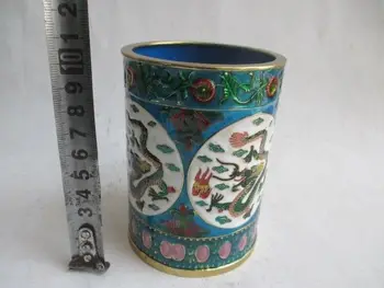 Ištobulinta Senovės Kinų bauda cloisonne dragon Pen bakas