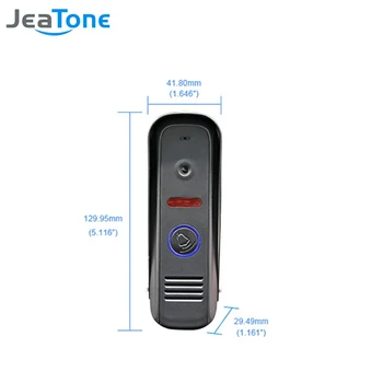 JeaTone 7 colių 1 2 Spalvų Vaizdo Duris Telefono Ryšio Durų Bell Durų Garsiakalbis, laisvų Rankų Jutiklinis Mygtukas Ekranas atsparus Vandeniui Doorbell