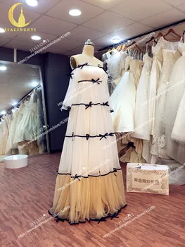 JIALINZEYI Realus Vaizdas nėščia valtis kaklo mielas emprie grindų Ilgis šalis suknelės Oficialų Suknelė vakarinę suknelę 2018