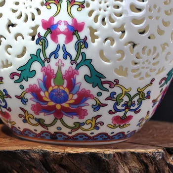 Jingdezhen keramikos pastelinių turtingas tuščiavidurių kiaušinių vaza šiuolaikinės mados Namų Dekoravimo amatų ornamentu papuošalai