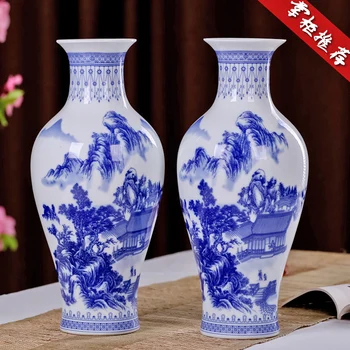 Jingdezhen keramikos vaza, antikvariniai porceliano vaza šiuolaikinės Kinijos Namų Dekoravimo kambarį dekoratyvinis rankdarbiai