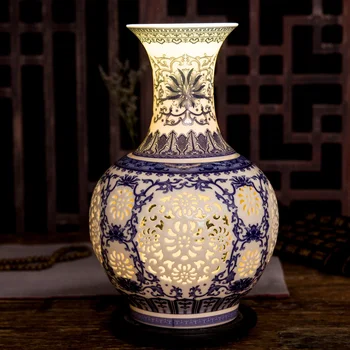 Jingdezhen Tuščiavidurių Keraminių Vaza Kinijos Mėlynos Ir Baltos Pervėrė Vaza Kambarį Dekoruoti Porceliano Gėlių Vaza