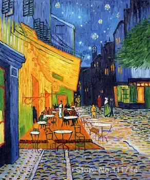 Kalėdų Dovana Kavinė, Terasa Naktį Vincent Van Gogh aliejaus tapybai reprodukcijai, Aukštos kokybės Rankų darbo