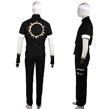 Karalius Kovotojai KOF KYO KUSANAGI Unisex Black Baltas 8-gabalas Cosplay Kostiumas Su Spauda Ant Striukės ir Pirštinių