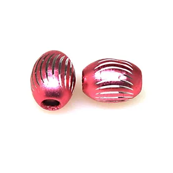 Karoliukai,Laisvi karoliukai,8*11mm Ovalo formos Aliuminio Karoliukai,Rožinės spalvos karoliukai su drožyba,parduodamas iš 500pcs