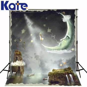 Kate Nuotraukų Foną, Vaikų Fotografija Spalvingas Dangus Gražus Rašalo Jūros Mėnulio Sala Jūs Fotografijos Studioyy00711