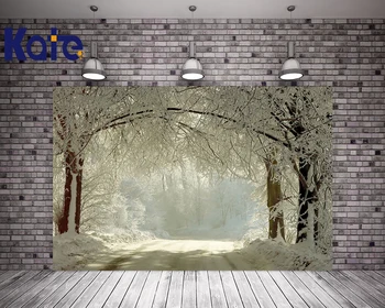 Kate Šaldytos Sniego Fotografijos Backdrops Baltos Žiemos Medis Nuotrauka Fone Vestuvių Studio Fonas Plaunamas Fonas