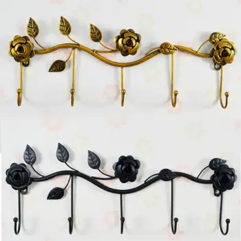 Kaustytomis geležies kailis rūbams sienos kabliukai drabužių parduotuvė display rack kūrybos rose drabužiams miegamojo sienos apdaila stalčiuko
