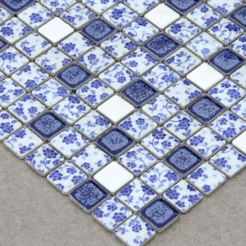 Keramikos mėlynos ir baltos porcelianinės mozaikos HMCM1039 akies pagrindo vonios sienelės, grindys, virtuvės backsplash