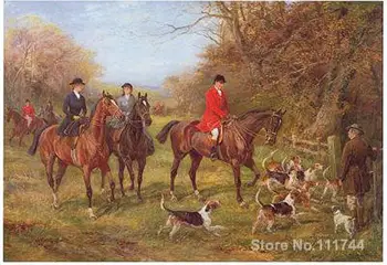 Ketinate Padengti Heywood Hardy Aliejaus tapybai medžiokliniais šunimis Rankų darbo, Aukštos kokybės