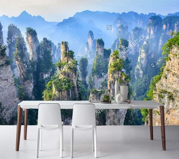 Kinijos kraštovaizdžio tapetai,Kraštovaizdžio Zhangjiajie,gamtos foto freskos gyvenimo kambario, miegamasis, sofa fone de papel parede