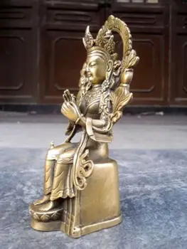 Kinijos Tibeto Budizmo bronzos deivė guanyin bodhisatvos skaičius Budos statula apdailos dovana metalo rankdarbiai