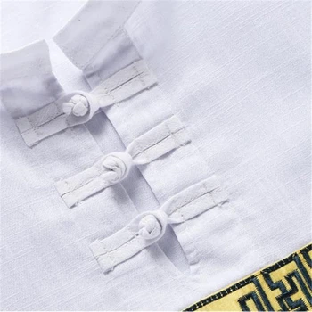 Kinų stiliaus siuvinėjimų dragon modelis mados atsitiktinis marškinėliai 2016 m. Vasaros Medvilnės&Lino kokybės trumpas rankovės marškinėliai vyrams, M-5XL