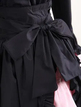 Klasikinis Mados Lolita Dress Ainclu Elegantiškas Medvilnės Pink&Black ilgomis Rankovėmis XS-XXL Vrsatile Proga Cosplay Lolita Dress