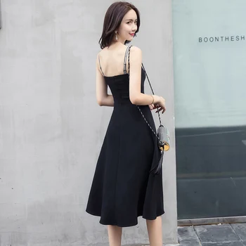 Korėjos Vasaros Suknelė Nauja Neteisėta Laišką Panaudoti Plisuotos Moterų Suknelė Aukšto Juosmens Suknelės Seksualus Juodos Suknelės