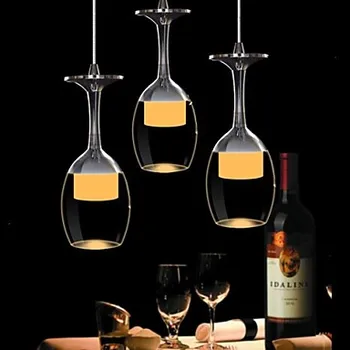 Kūrybos Akrilo Vyno Taurės Droplight Modernios LED Pakabukas Šviesos Armatūra Gyvenimo Valgomasis Baro Kabo Lempa Patalpų Apšvietimas