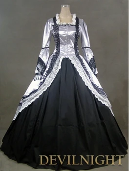 Levandų ir Juoda marija Antuanetė Viktorijos Kamuolys Chalatai Gotikos Suknelės