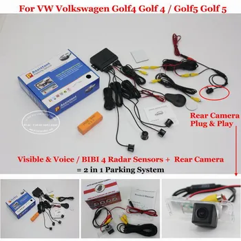 Liislee Automobilių Parkavimo Jutikliai + Galinio vaizdo Kamera = 2 in 1 Vaizdo Signalizacijos Parkavimo Sistemos VW Volkswagen Golf4 Golf 4 Golf5 Golf 5