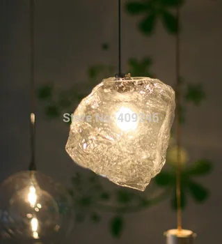 LOFT Ledo Stiklo Pramonės Derliaus Lubų lempa pakabukas šviesos kavos parduotuvė Baras
