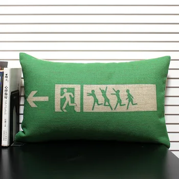 Logotipas pagalvę padengti, Retro mielas Kūrybos Saugos išėjimo ženklai animacinių filmų juosmens pagalvės užvalkalą užvalkalas Nr. Core