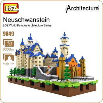 LOZ Deimantų Blokai Architektūros Žaislai Schloss Neuschwanstein Pilis Modelis Naujas Swan Akmens Pilis Blokų Pastato Nustatyti Plytų 9049