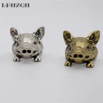LPHZQH unikalių Senovinių Reguliuojamas atidaryti žiedai Mielas 3D kiaulių Žiedai Vyrams ir Moterims piršto Papuošalų retro aksesuarai dovanos punk