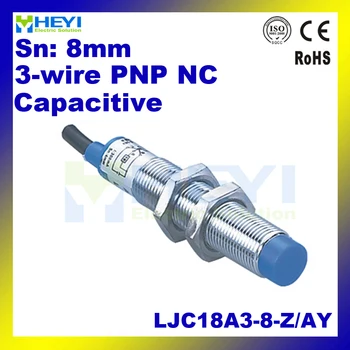 M18 3-wire NC PNP capacitive artumo jutiklis jungiklis LJ18A3-8-Z/AY DC6-36V 300mA metalinis jutiklis