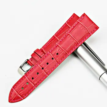 MAIKES Naujų laikrodžių priedai natūralios odos žiūrėti juosta 14 16 18 20 22 žiūrėti dirželis rose red watchbands dw daniel velingtonas