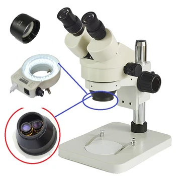 Max Priartinimas 3.5 x-90x Pramonės Žiūronų stereo mikroskopas Nuolat zoom Priartinimas +56 reguliuojamas LED žibintai