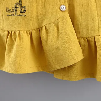 Mažmeninės prekybos 0-3 metų vaikų ragų rankovės dugno marškinėliai + dygsniuotas plisuotos suknelė dvi pavasarį, rudenį rudenį