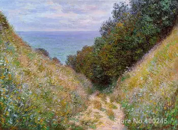 Meno aliejaus Tapybai už kambarį Maršrutą La Cavee Pourville pateikė Claude Monet Rankomis dažyti Aukštos kokybės