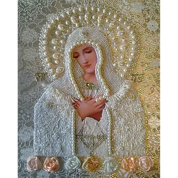 Mergelės Marijos Diy 5D Siuvinėjimo Diamond Tapybos Religijos Vaizdas Aikštėje kalnų krištolas Kryželiu Unfinish Rankdarbiams Kambario Dekoro