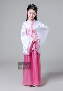 Merginos Hanfu Senovės Tang Dinastijos kostiumas vaikų instrumentu guzheng šokti Tango kostiumų eksploatacinių savybių drabužiai