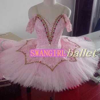 Miego grožio profesionalių baleto kostiumai mergaitėms, rausvos spalvos, persikų pasakų baleto mdc klasikinis baleto mdc blynas tutuSB0069