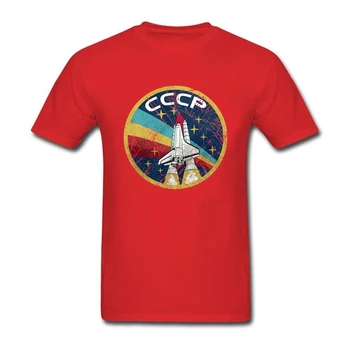 Mokslo Erdvę Astronautas CCCP Marškinėliai trumpomis Rankovėmis vyriški T-shirt 2018 Naujas Kpop Didelis Dydis Medvilnės Crewneck Drabužiai Vyrams