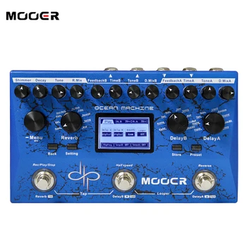 Mooer Vandenyno Mašina Delay ir Reverb įšaldyti poveikis Midi programuojami Full stereo įėjimai ir išėjimai gitaros efektu pedalas