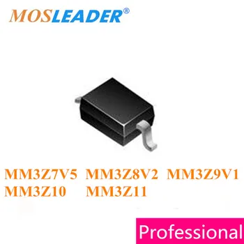 Mosleader 1000pcs 3000pcs SOD323 MM3Z7V5 7.5 V MM3Z8V2 8.2 V MM3Z9V1 9.1 V MM3Z10 10V MM3Z11 11V MM3Z10V MM3Z11V 0805 Zener