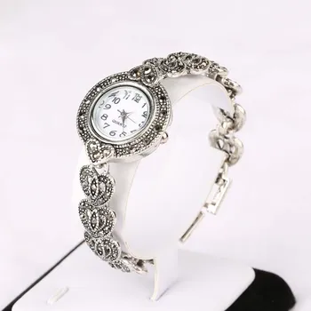 Moterų Apyrankės, Laikrodžiai Top Brand Prabanga Lady Suknelė Laikrodžiai Elegantiškas Kristalų Kvarciniai Laikrodžiai Silver Laikrodis Relojes Mujeres