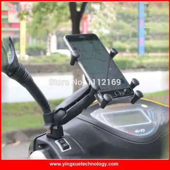 Motociklas Paspirtukas Galinio vaizdo Veidrodėlio Tvirtinimą mobiliojo Telefono Turėtojas Stovėti 4-6 Colių Ekranas, Smart Telefonai su 1 colio Kamuolys
