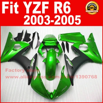 Motociklo lauktuvės rinkiniai YAMAHA R6 2003 2004 2005 žalia matinė juoda YZF R6 03 04 05 purvasargiai rinkinys nustatyti U0C
