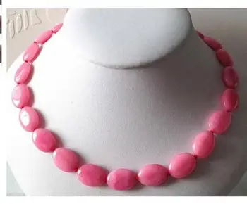 Mujer brincos choker anime gem chocker maxi collier Nuostabiu Gamtos 13x18mm Rožinis perlas Ovalo formos Karoliukai Karoliai moterų papuošalai