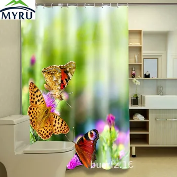 MYRU 3D spausdinimo vandeniui dušo užuolaidos drugelis poliesteris dušo užuolaidos kietas dušo užuolaidos nemokamas pristatymas