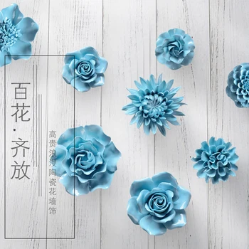 Mėlyni Bijūnai, Rožių dekoratyvinės sienų gėlių patiekalų porceliano dekoratyvinės plokštės senovinių namų dekoro rankdarbių amatų kambario apdaila