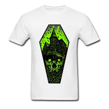 Namas, Tamsiai Blogio Demonas Vampyras Marškinėlius Vyrų Naujas Mados vyriški Legendos Kaukolė T-Shirt 3D Žalia Bang T Marškinėliai Cool Medvilnės