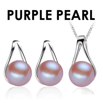 Natūralių perlų papuošalų rinkiniai Vestuvių papuošalai rinkiniai moterims,925 sidabras nekilnojamojo perlų papuošalų rinkiniai draugei gimtadienio dovana balta