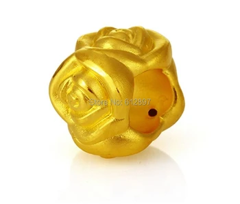 Naujas Atvykimo 24K 999 Geltonos Aukso Pakabukas / 3D Pasisekė Rose Pakabukas / 1.28 G