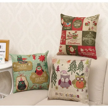 Naujas atvykimo Zakka 1Pcs Mielas Kalėdų Pelėda namų sofos medvilnės skalbiniai, pagalvės dangtelis/automobilių pagalvėlė padengti/patalynė decoration43cm*43cm