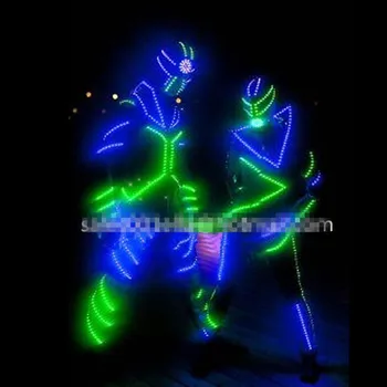 Naujas Dizainas Led Auginimo lempos Šviesos lemputės Roboto Kostiumas Kostiumas Su LED Šalmas Vyrų Šokio Spektaklis Etape Drabužiai